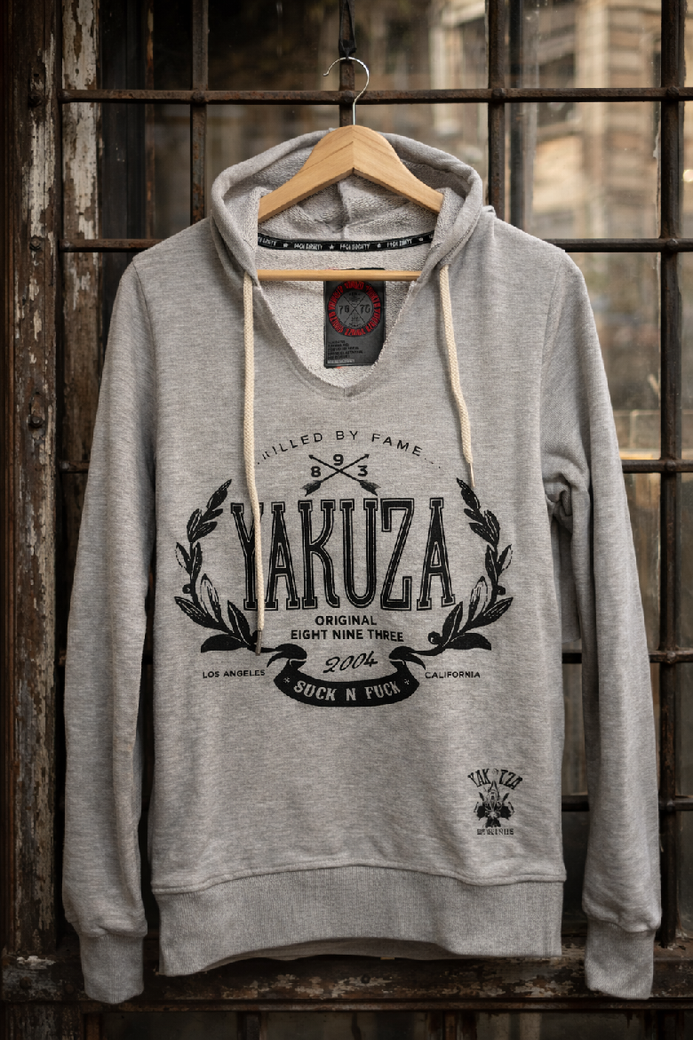 Levně Pánská tenčí mikina Yakuza HOB-10058 grey melange