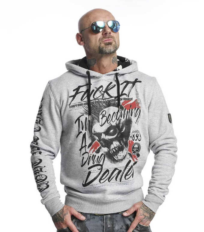 Levně Pánská mikina Yakuza HOB-11053 light grey