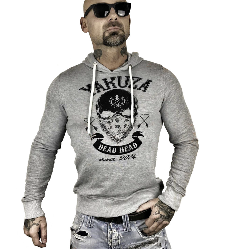 Levně Pánská mikina Yakuza HOB-10069 grey melange