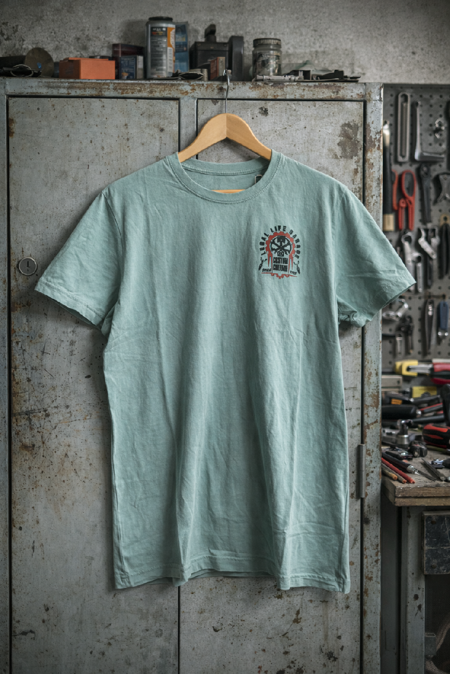 Levně Pánské triko LEGAL LIFE denim Garage green