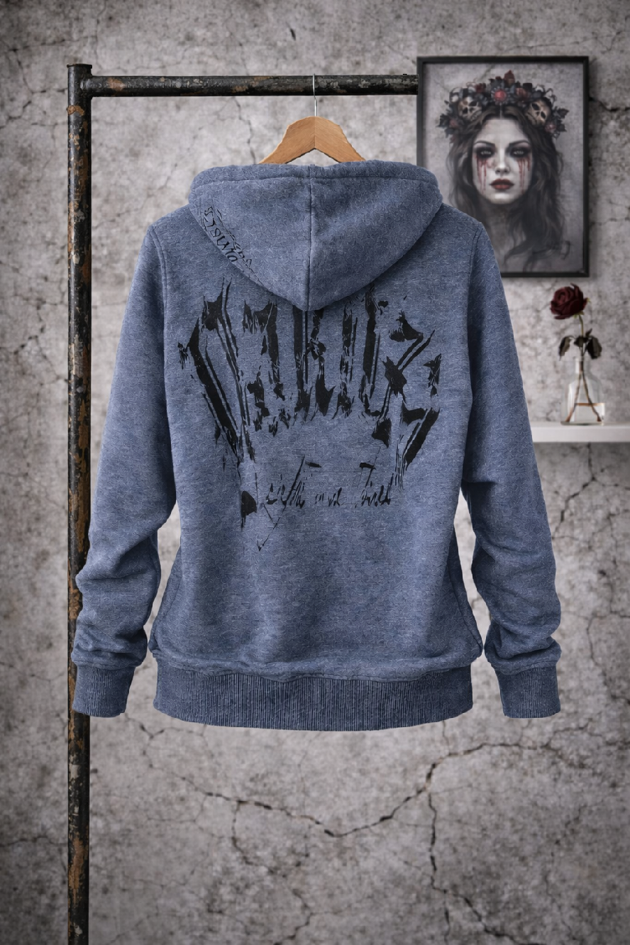 Levně Yakuza mikina oversize street style HOB-9063 blue melange