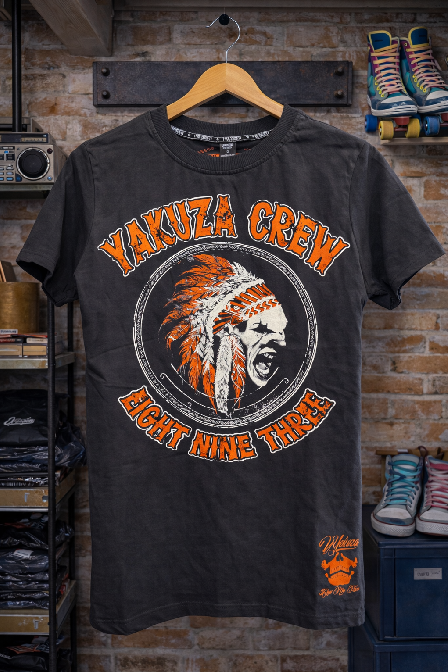 Levně Yakuza triko oversize street style 8018 černá