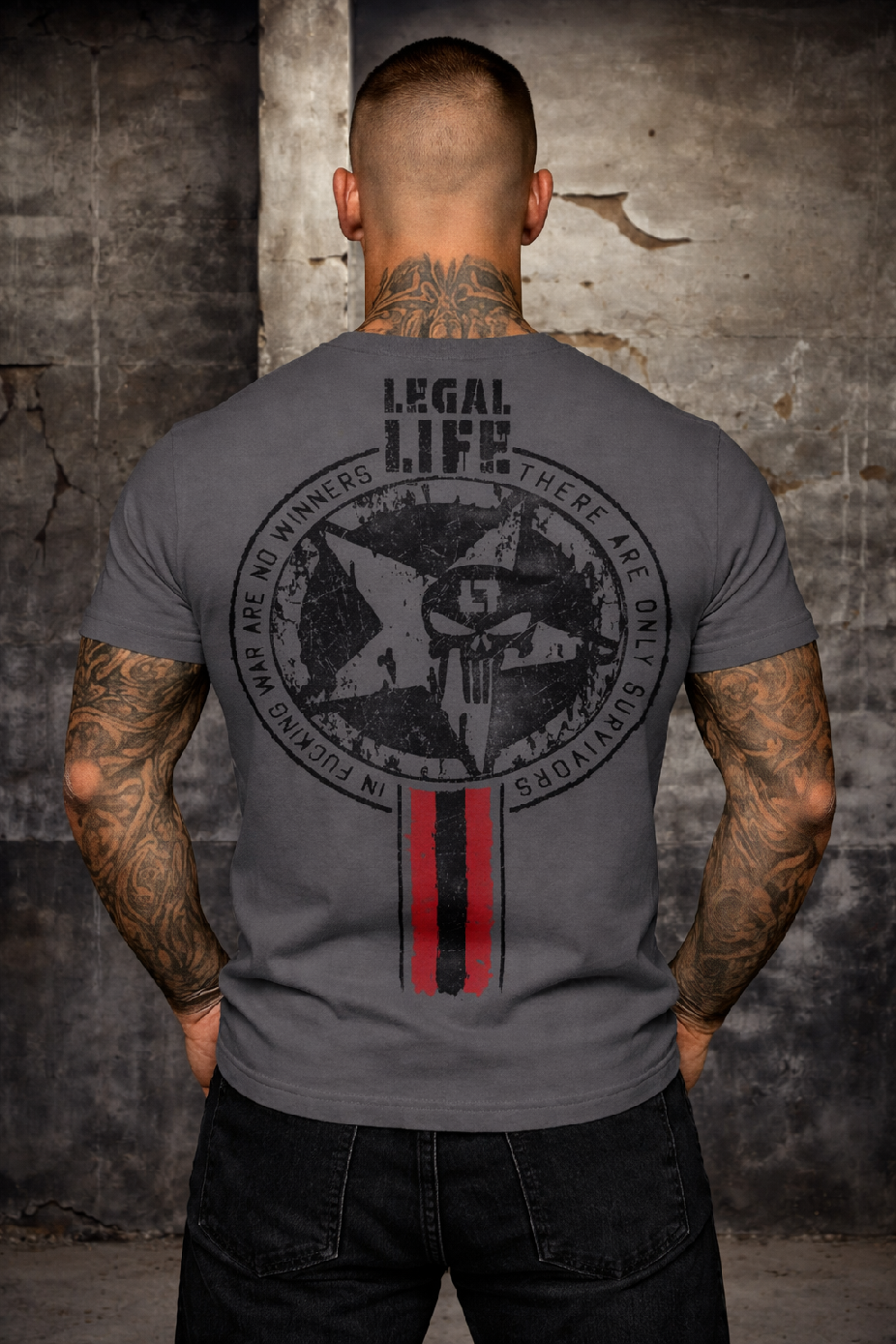Levně Pánské triko LEGAL LIFE No War anthrazit