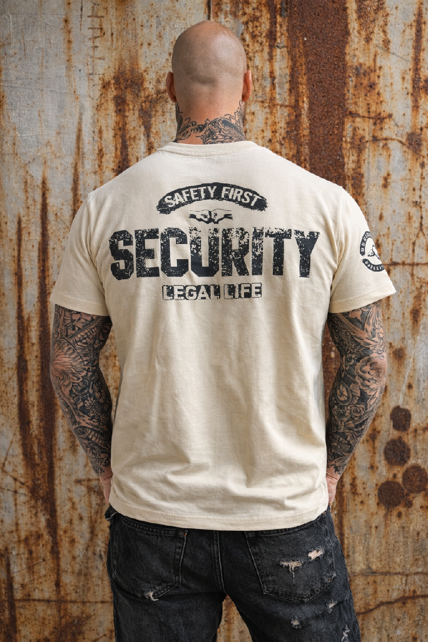 Levně Pánské triko LEGAL LIFE SECURITY cream