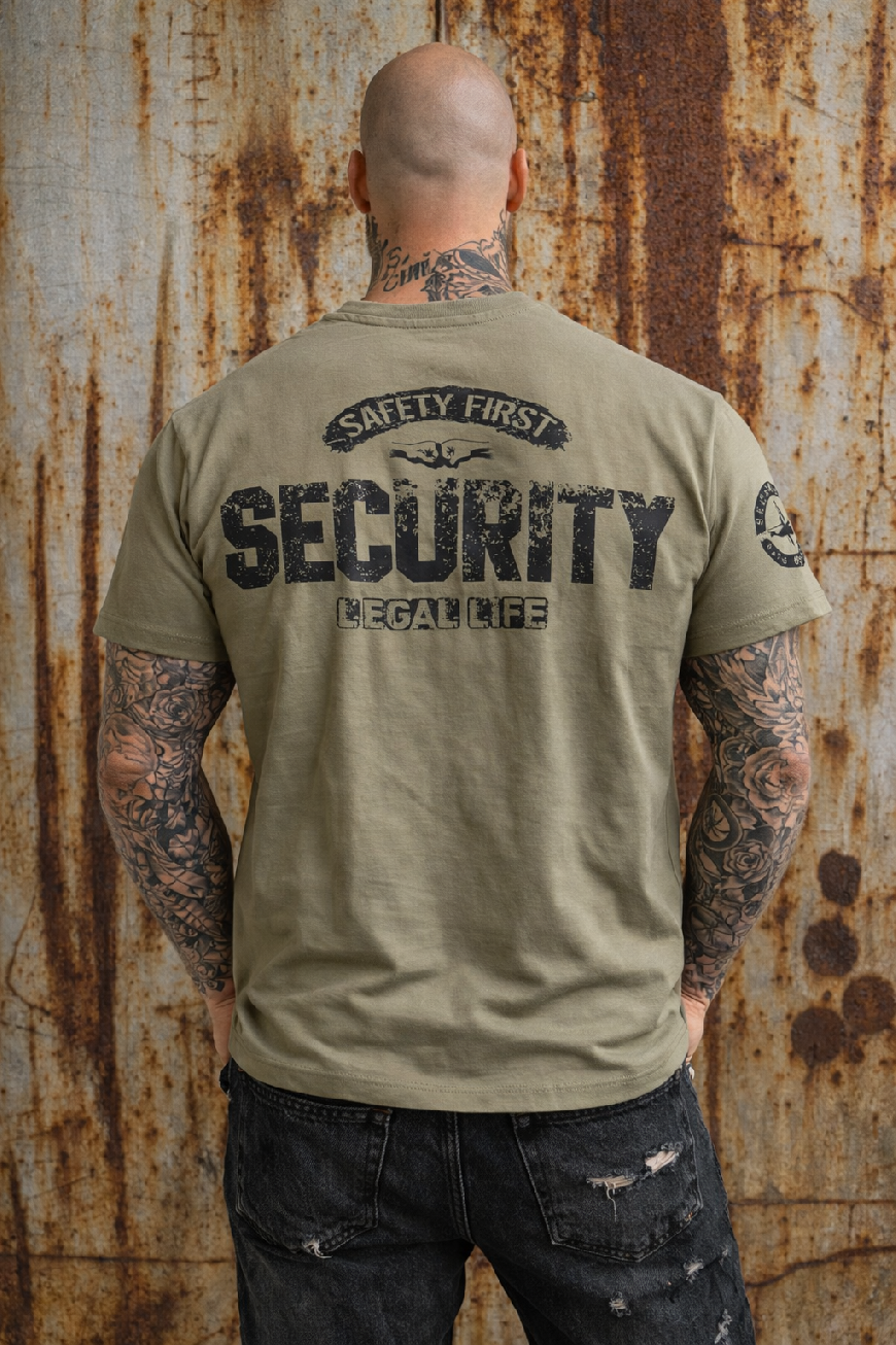 Levně Pánské triko LEGAL LIFE SECURITY khaki