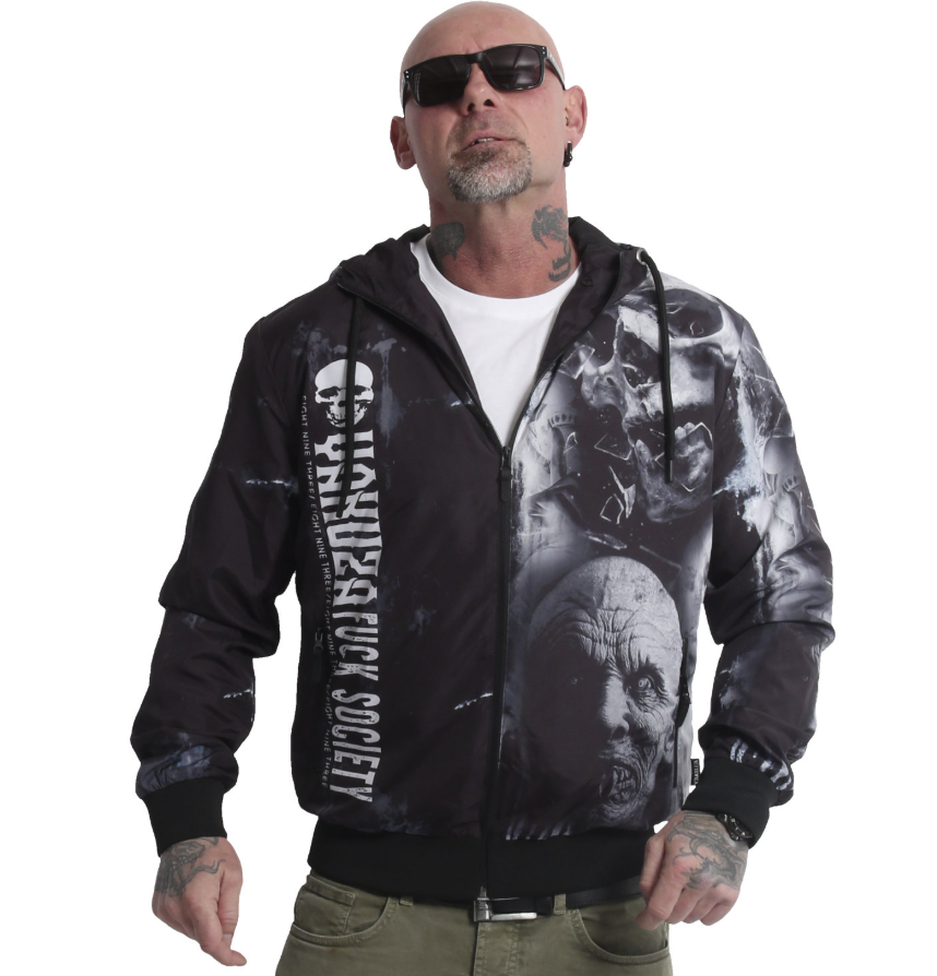 Levně Pánská jarní bunda Yakuza Waiting Death V02 21060 black