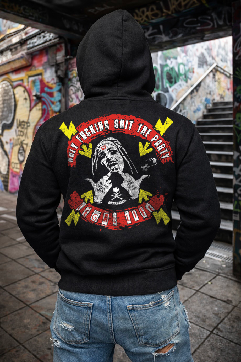 Levně Pánská mikina LEGAL LIFE Holy Shit Velikosti: 3XL, Vyber si variantu: Černá bez zipu