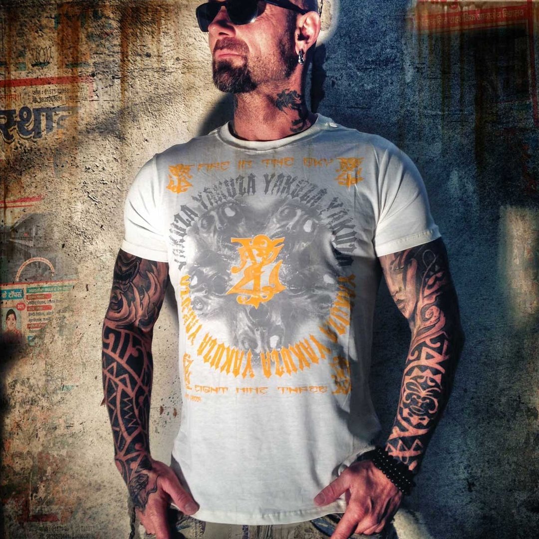 Levně Pánské triko Yakuza TSB-307 vanilla ice