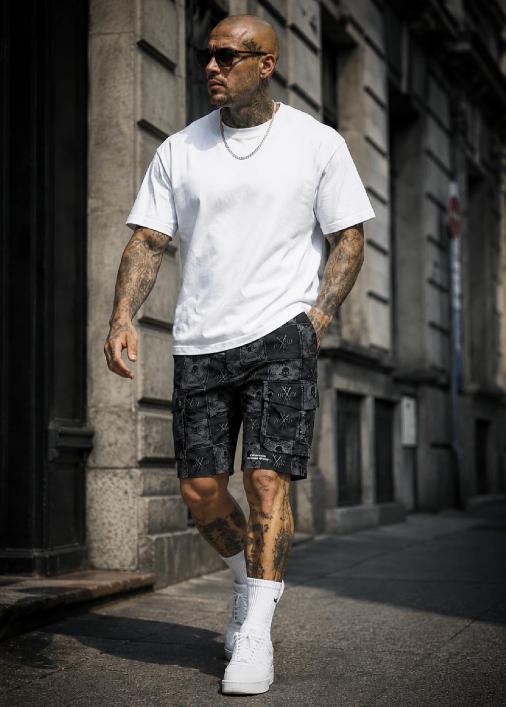 Levně Pánské Yakuza Kraťasy Checkered Allover 28022 black