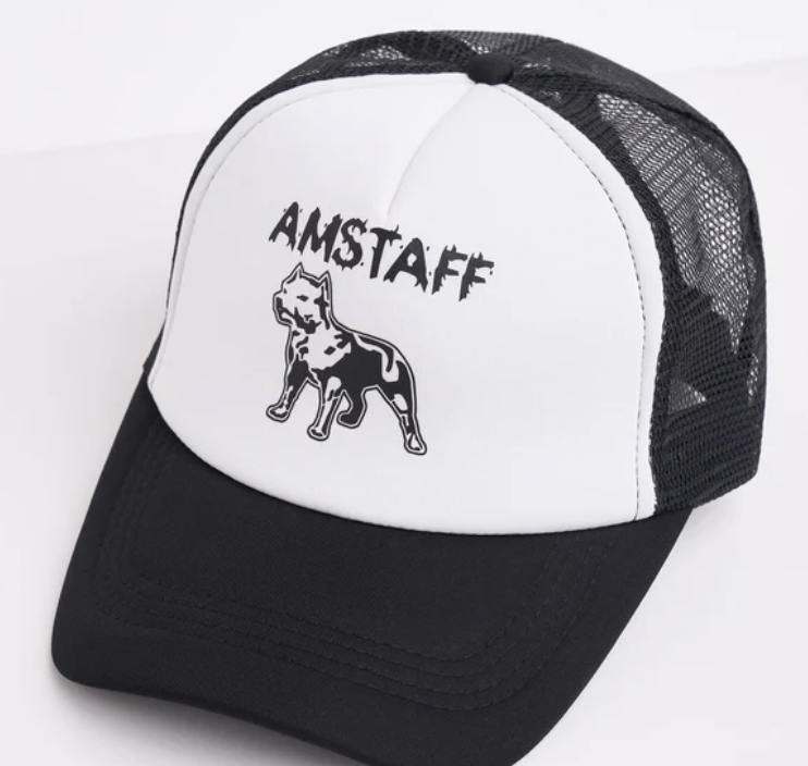 Levně Amstaff Logo Mesh Cap Black White