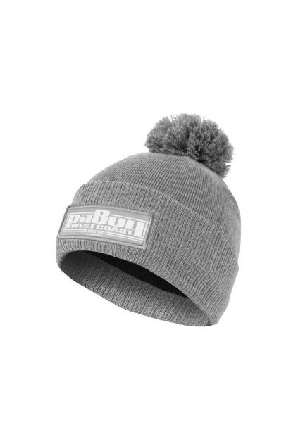 pitbull west coast zimni pletena cepice s bambuli one tone boxing seda