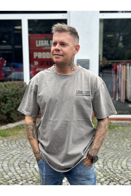 Wash it triko LEGAL LIFE Baseball Logo grey (Velikost 4XL)