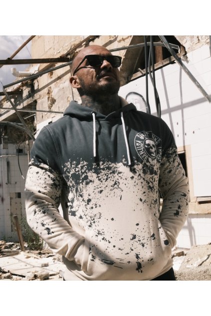 Pánská mikina Yakuza Splash Allover 23013 Whitecap grey (Velikost S)