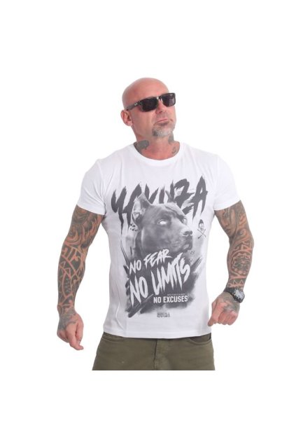 Pánské triko Yakuza NO LIMITS TSB 22003 white (Velikost 4XL)