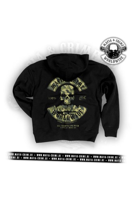 mc worldwide unisex hoodie schwarz camo gruen s