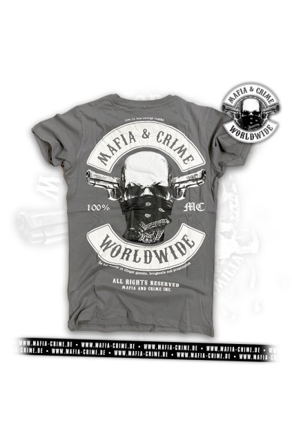 mc mafia crime worldwide patch boys shirt~4