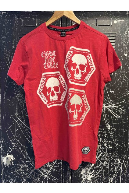 Pánské triko Yakuza Skull colection 12022 ribbon red (Velikost M)