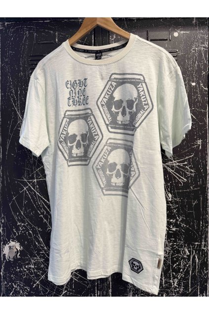 Pánské triko Yakuza Skull colection 12022 spa blue (Velikost 3XL)