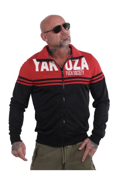 Pánská mikina bez kapuce Yakuza ZB 19018 black red (Velikost 4XL)