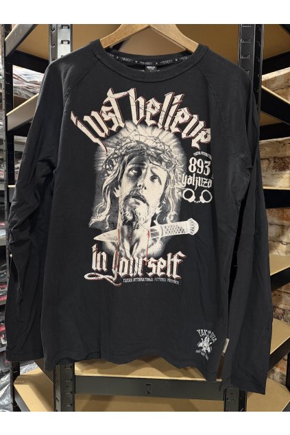 Pánské triko s dlouhým rukávem Yakuza LSB just believe 10033 black (Velikost 3XL)