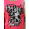 Dámské Tílko BLACK HEART RIBON SKULL NEON (Velikost S)