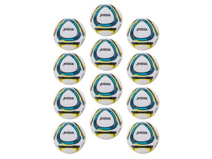 Lehký hybridní míč na fotbal JOMA LIGHT 350 g velikost 5, sada 12ks (Barva bílá-sv.modrá, Vel. míče Sada 12ks/Vel. 5)