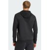Mikina s kapucí Adidas Entrada 26 dlouhý zip černá záda