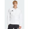 Mikina s kapucí Adidas Entrada 26 dlouhý zip bílá