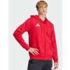 Mikina s kapucí Adidas Entrada 26 dlouhý zip červená