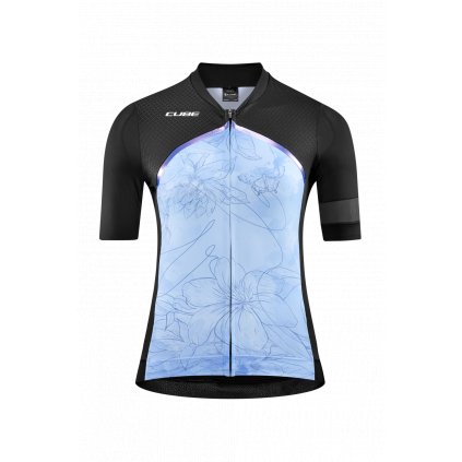 CUBE BLACKLINE dámsky dres S/S, blue pattern