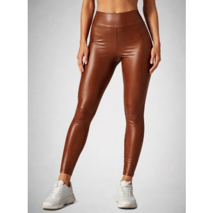 Kožené legíny hnedé