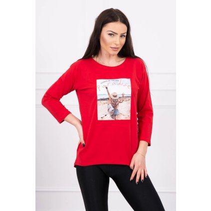 Blúzka s potlačou Paradise červená
