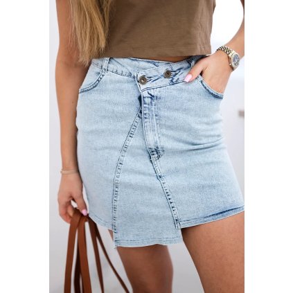 Džínsová sukňa s elastanom s dlhším predným dielom S/M-L/XL