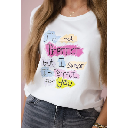 Tričko s potlačou Perfect biele