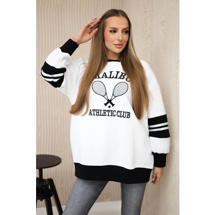 Zateplená mikina Malibu biela+čierna