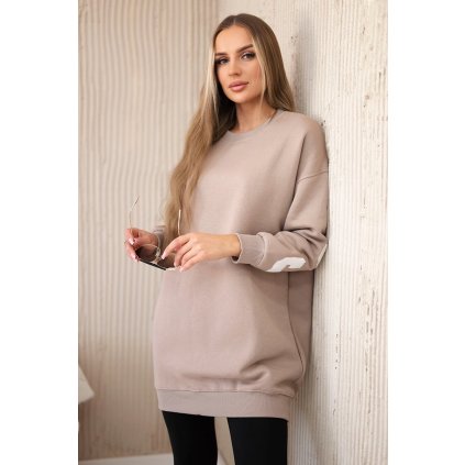 Zateplená mikina s nápisom California tmavo béžová