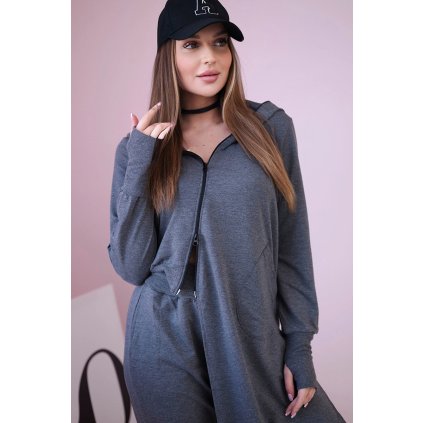 Súprava dresov mikina s dlhším bokom grafitová