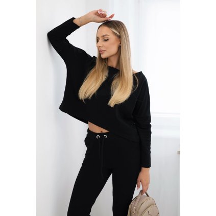 Súprava s čiernou oversized blúzkou