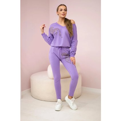 Súprava s fialovou zirkónovou panterou