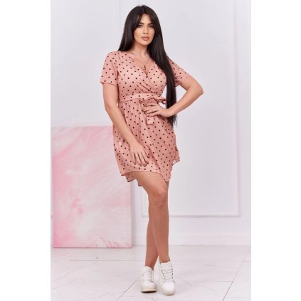 Tmavobroskyňové bodkované šaty