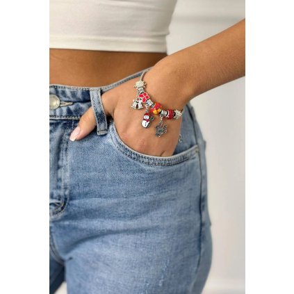 Náramok so sviatočným motívom SL433-29 Snehuliak Metla