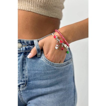 Náramok s vianočným motívom SL433-77 Snehuliak Metla