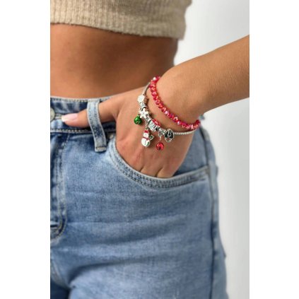 Náramok s vianočným motívom SL433-78 Snehuliak Metla