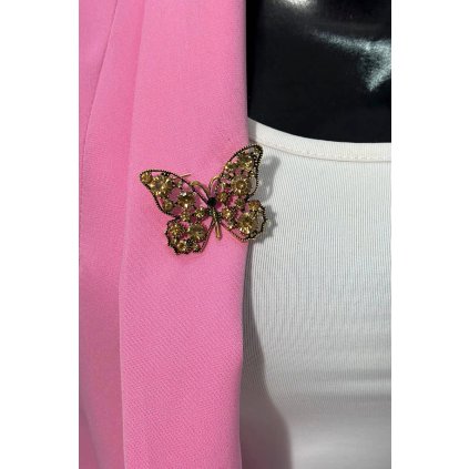 Brošňa Motýľ A-2-21-7 marhuľová + zlatá