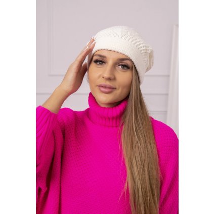 Dámska čiapka Uliana K408 svetlá ecru