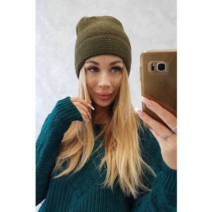 Čiapka s moherom K223 khaki