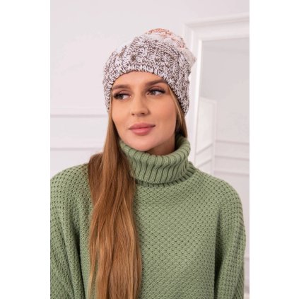 Čiapka s fleecom Dolores K303 hnedá+biela+ryšavá