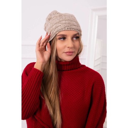 Čiapka s flisom Edyta K298 béžová