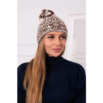 Čiapka s flísom Fiona K275 biela + hnedá