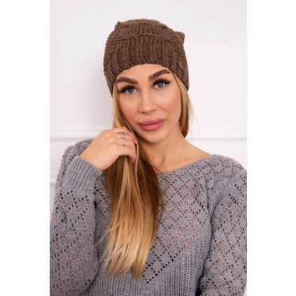 Čiapka s flísom Justyna K253 cappuccino